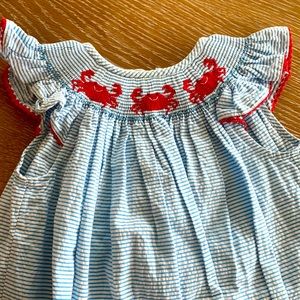 EUC Girls Smocked Crab Dress